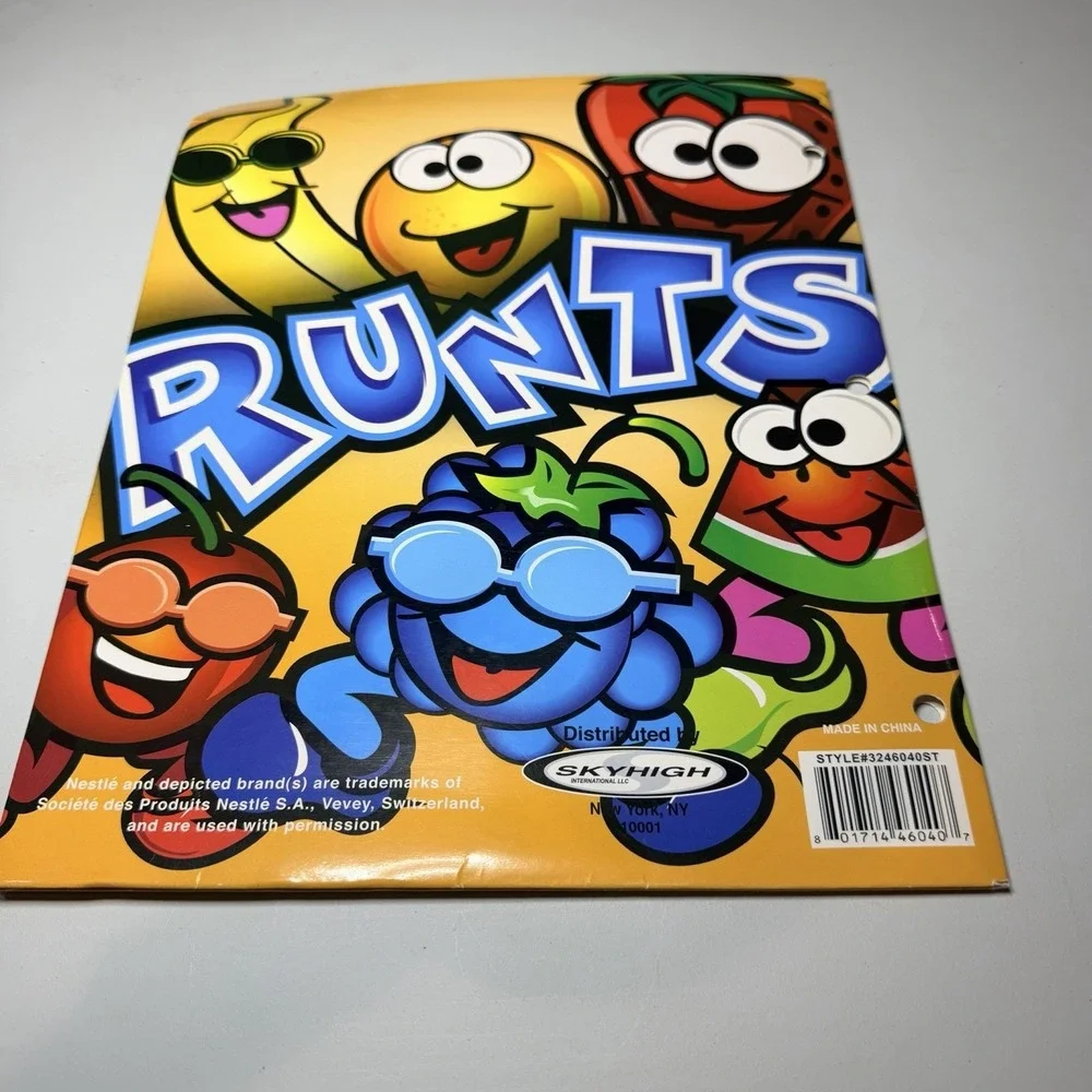 Runts Candy Folder Kids School 3 Ring RARE VTG 90's NEW